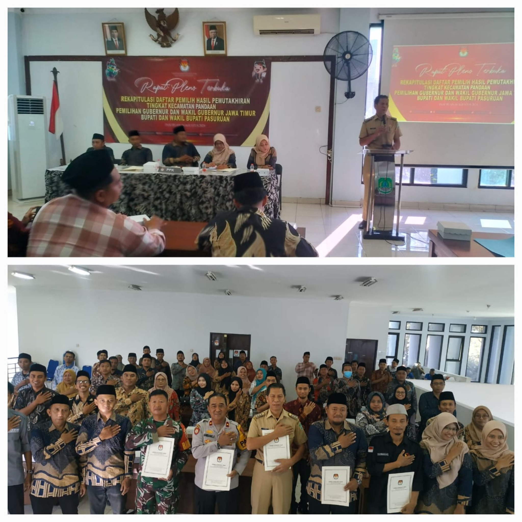 Rapat Pleno Terbuka Daftar Pemilih Hasil Pemutakhiran (DPHP) Tingkat Kecamatan Pandaan