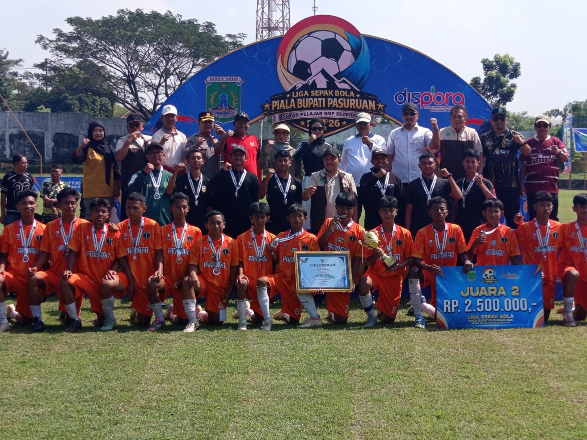 Tutup Liga Sepak Bola Piala Bupati Antar Pelajar SMP. Mas Rusdi : Kita Bangun Fondasi Sepakbola secara Berjenjang, Elit dan Disegani
